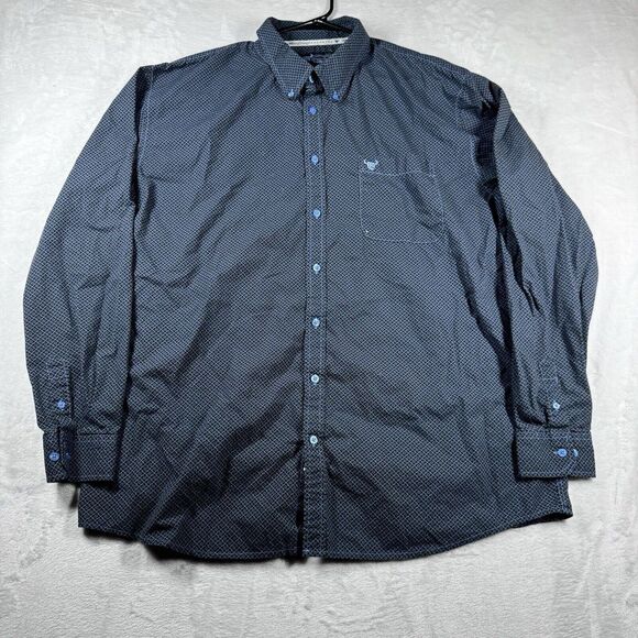 Other - Cowboy Hardware Shirt Mens 2XL Graphic Blue Geometric Long‎ Sleeve Western